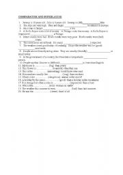 English Worksheet: comparative and superlative