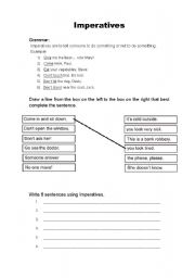 English Worksheet: imperatives