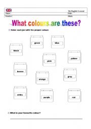 English Worksheet:  Colouring the jars!