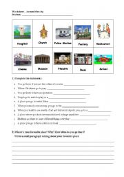 English Worksheet: Places around the town - worksheet