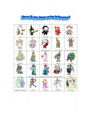 English Worksheet: halloween costumes