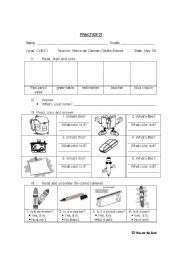 English worksheet: practice