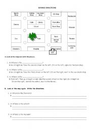 English Worksheet: DIRECTIONS