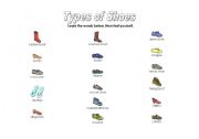 English Worksheet: types of shoes