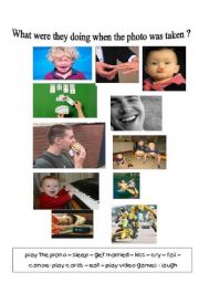 English Worksheet: What were they doing when the photo was taken?