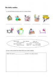 English Worksheet: daily routine