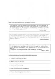 English Worksheet: leisure