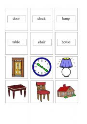 English Worksheet: at home memory game