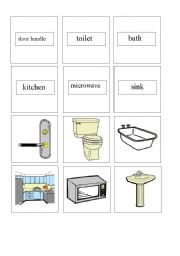 English Worksheet: at home memory game 2