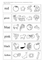 English Worksheet: read and match