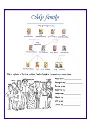 English Worksheet: My family