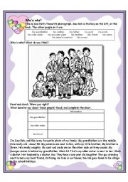 English Worksheet: My family