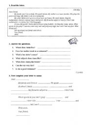 English Worksheet: Letters