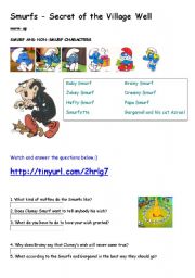 English Worksheet: SMURFS_SECRET_OF_THE_VILLAGE_WELL