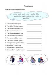 English Worksheet: Family members