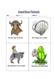 English Worksheet: Animal Idioms Flashcards