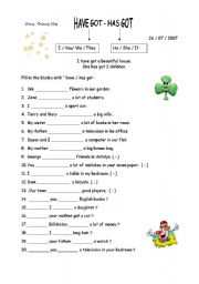 English Worksheet: have got - has got