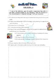 English Worksheet: health and welfare crossword puzzle