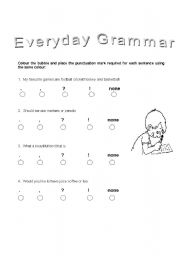 English Worksheet: Punctuations and Alphabetical Order