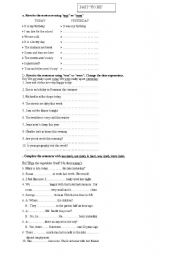 English Worksheet: PAST TO BE