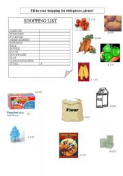 English Worksheet: Lets go shopping! 