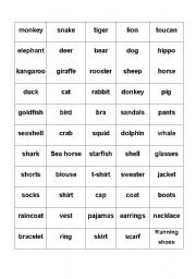 English Worksheet: vocabulary words