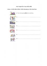 English Worksheet: past grogressive tense with while
