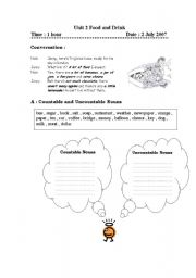 English Worksheet: Countable and Uncountable Nouns