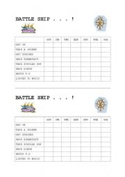 English Worksheet: Battle Ship time