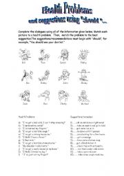 English Worksheet: Health Problems