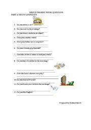 Simple present tense Yes/no questions