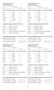 English Worksheet: (non)countables