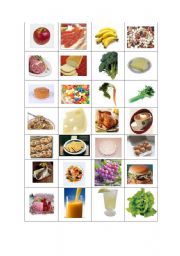 English Worksheet: Food and Beverages - Memory game