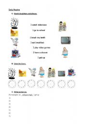 English Worksheet: Daily Routine worksheet