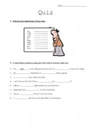 English Worksheet: Quiz Past Simple