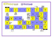 English Worksheet: Chores Board Game