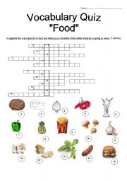 English Worksheet: Food Quiz