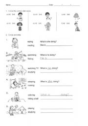 English Worksheet: Present Continuous