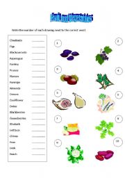 English Worksheet: Fruit and Vegetables