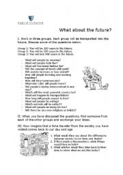 English Worksheet: What about the future