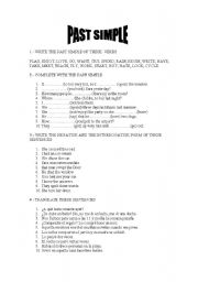 English Worksheet: PAST SIMPLE