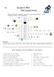 English Worksheet: Close to You (elementary) - working with songs