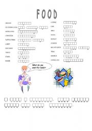 English Worksheet: Food puzzle