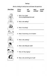 English Worksheet: feelings