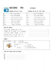 English Worksheet: Future tense: going to