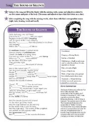 English Worksheet: Song The Sound of Silence