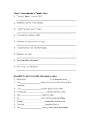 English Worksheet: Passive voice