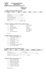 English Worksheet: Song: Aerosmith - Amazing