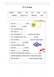 English Worksheet: Weather - Gap Fill exercise