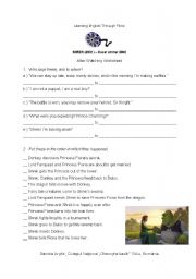 English Worksheet: Shrek 1 - Post-viewing tasks